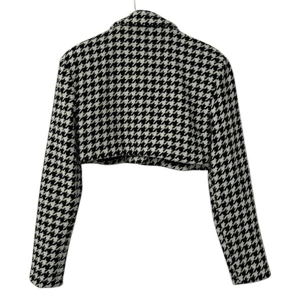 For Love and Lemons Black & White Cropped Houndstooth Jacket(Size Medium) - Picture 3 of 12